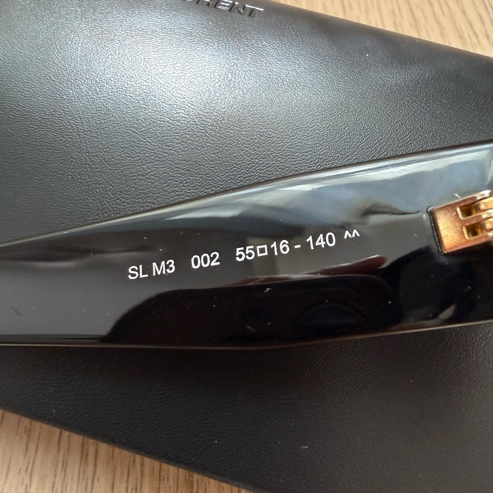 Saint Laurent Black Cat-Eye Sunglasses with Gold Logo - Picture 8 of 12